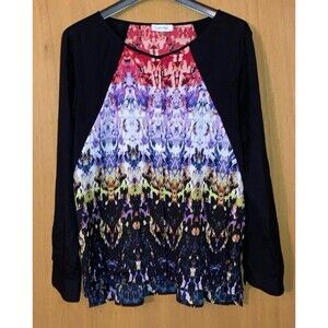 Calvin Klein watercolor print button-front top Size XL NWOT